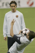 Pictures from FC Barcelona_s Traing Session at San Siro