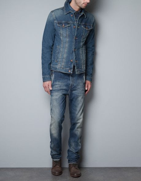 Zara Denim Jacket in Blue for Men (dark blue)