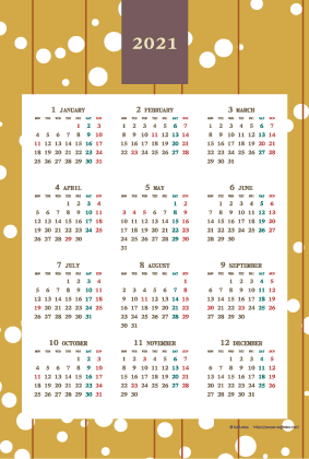 21年レトロモダンカレンダー 年間カレンダー かわいいカレンダーやペーパーグッズを無料でダウンロード サイト Kajilabo Paper カジラボ ペーパー