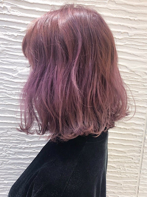 秋冬オススメベビーピンクボブ ヘアスタイル 美容院 美容室 モリオフロムロンドン 原宿本店 大宮 池袋 成増