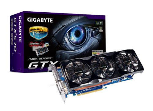 GIGABYTE GeForce GTX570 1280MB GDDR5 PCI-E 320MB 2xDVI-I HDMI aktiv