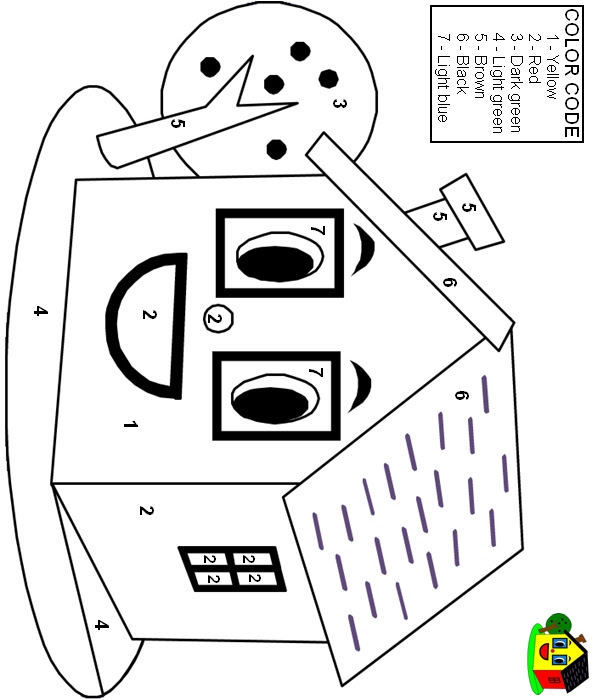 Quality Pre-made Math Worksheets - Color by number - Grade 1