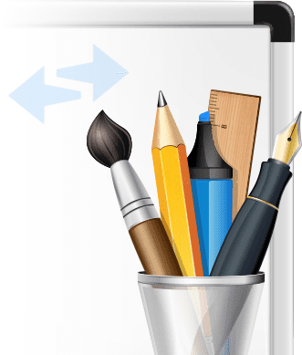 Le tableau blanc de contrôle à distance est accompagné d'un ensemble complet d'outils de dessin.