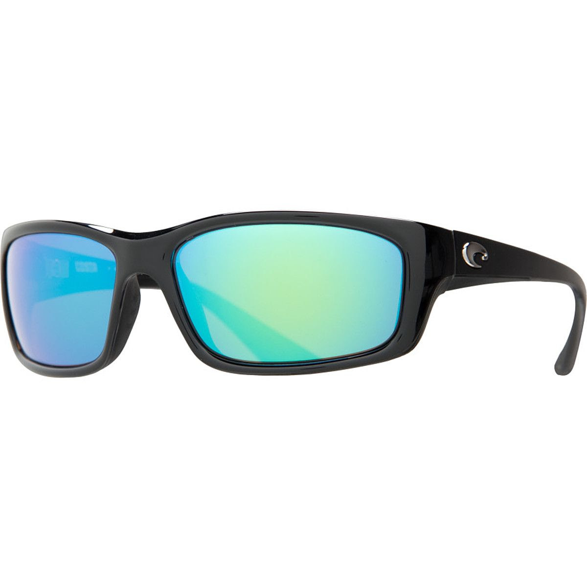 Costa Jose Polarized Sunglasses - Costa 400 Glass Lens Black/Green Mirror, One Size