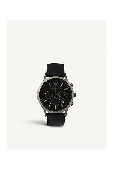 EMPORIO ARMANI AR2447 steel and leather unisex watch