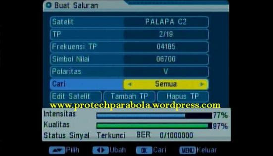 3 tekan cursor ke cari lalu tekan ok