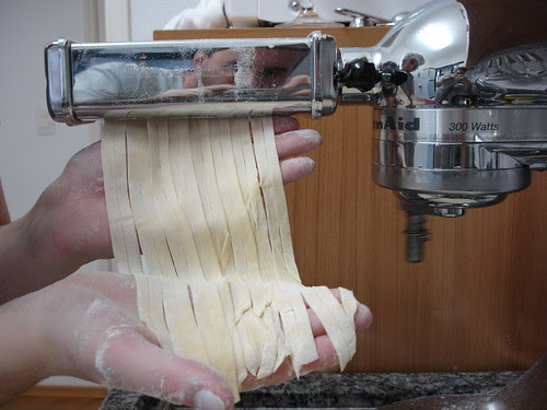 Bacon and oregano homemade pasta