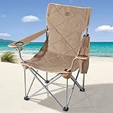 BrylaneHome Extra Wide King Kong Folding Camp Chair (KHAKI,0)