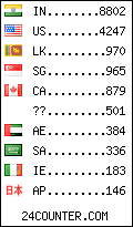 visitors by country counter