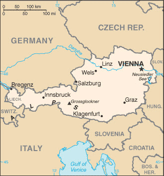Carte de l'Autriche Carte de l'Autriche