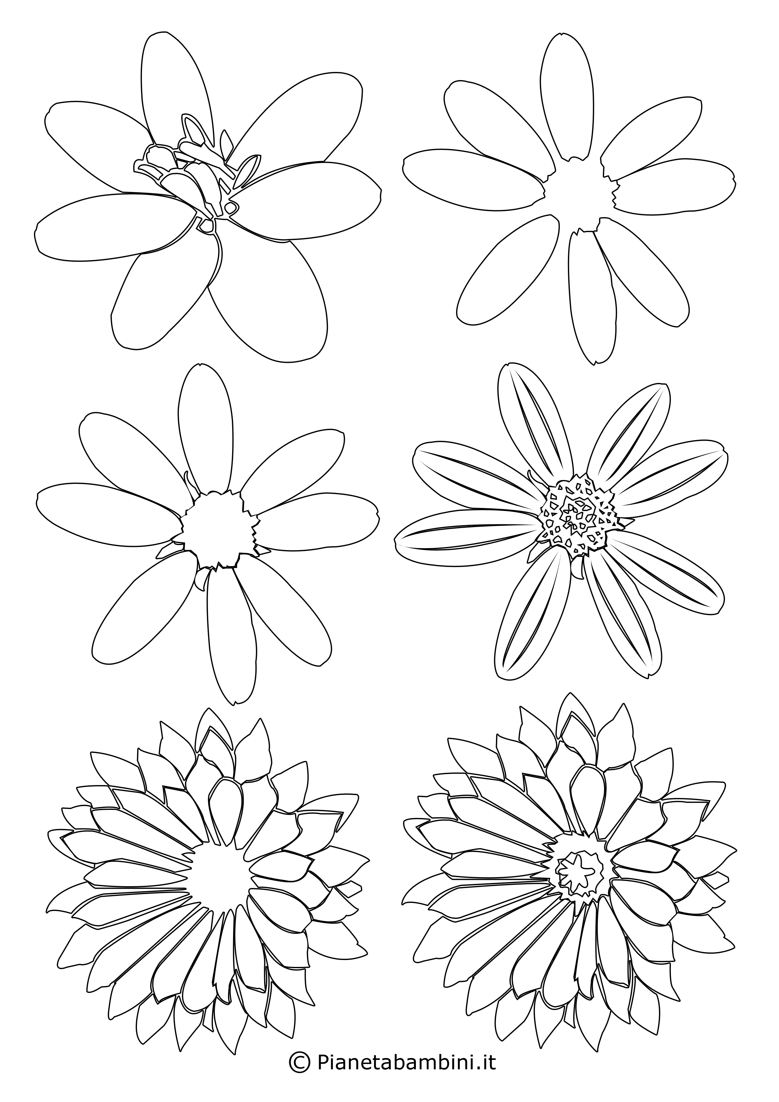 81 Sagome di Fiori da Colorare e Ritagliare per Bambini ...