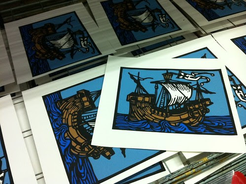 Sailing Ship Screen Print by billy craven