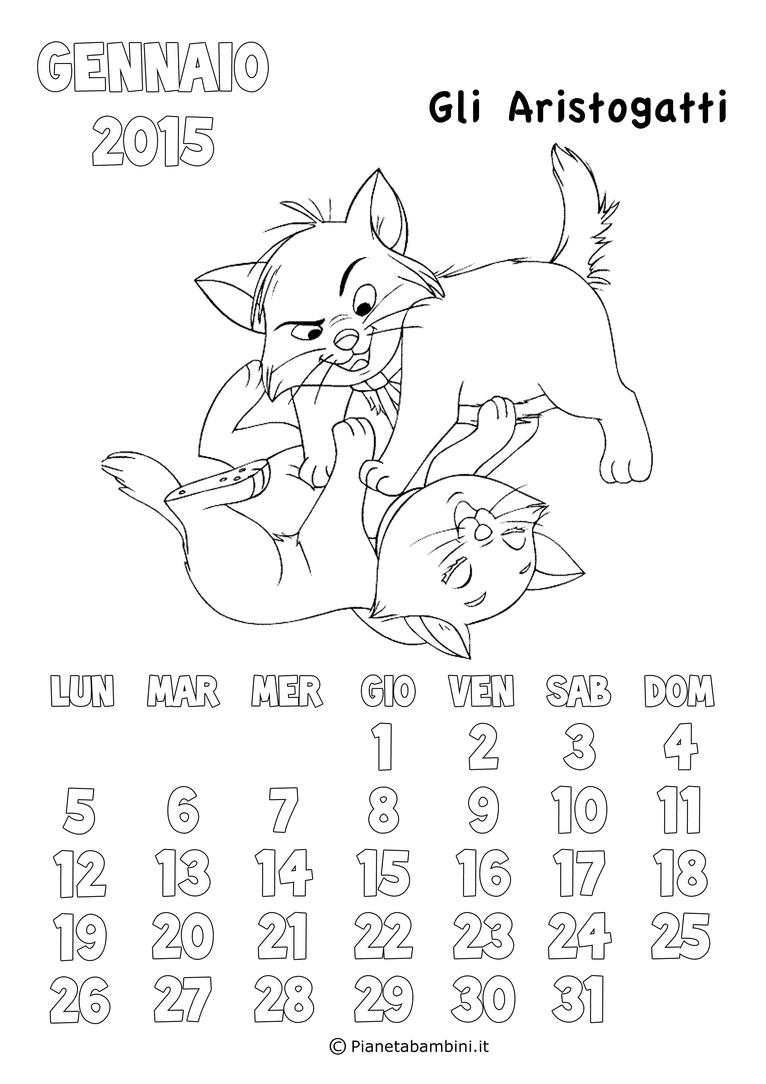 Tutti i mesi del calendario 2015 da stampare singolarmente