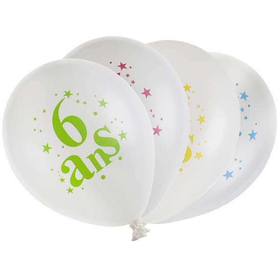 8 Palloncini 6 anni Multicolore per il compleanno del tuo ...