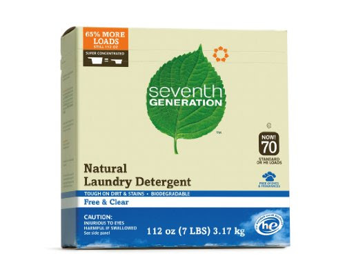 Seventh Generation Powder Laundry Concentrated, Free and Clear, 112-Ounce