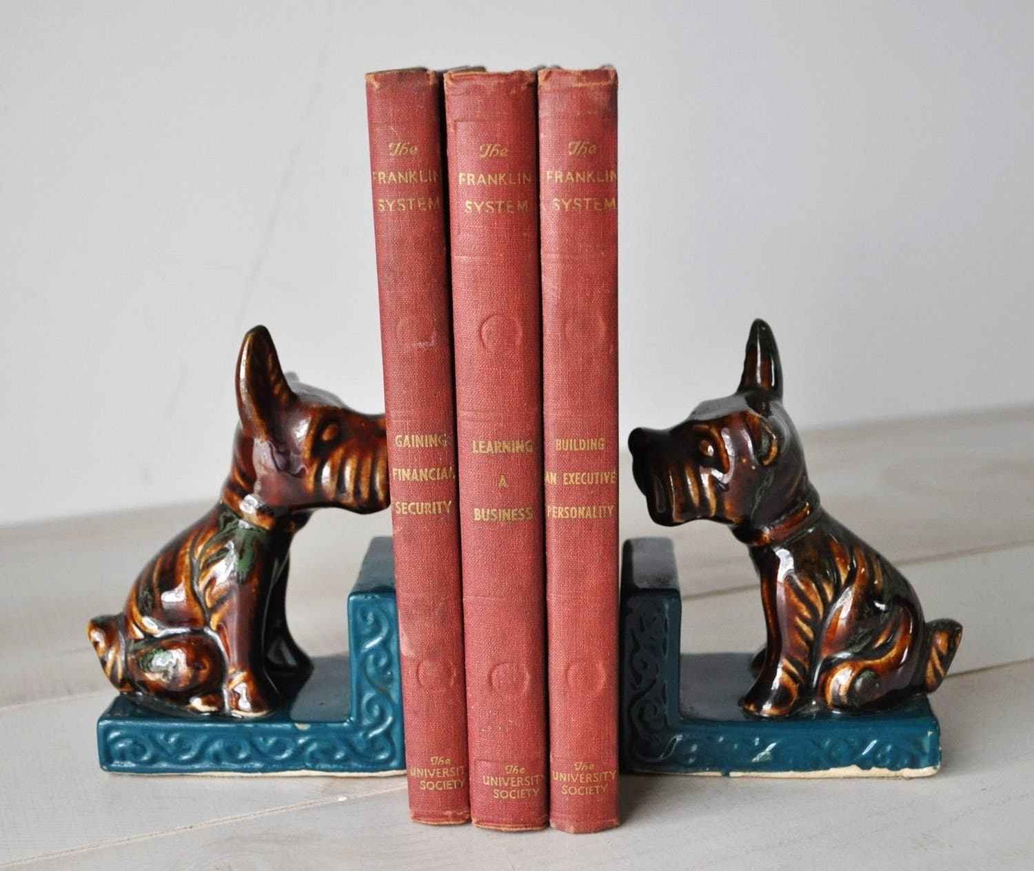 vintage dog book ends