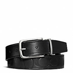 HARNESS SIGNATURE EMBOSSED LEATHER CUT TO SIZE REVERSIBLE BELT - COACH f66125 - 18865