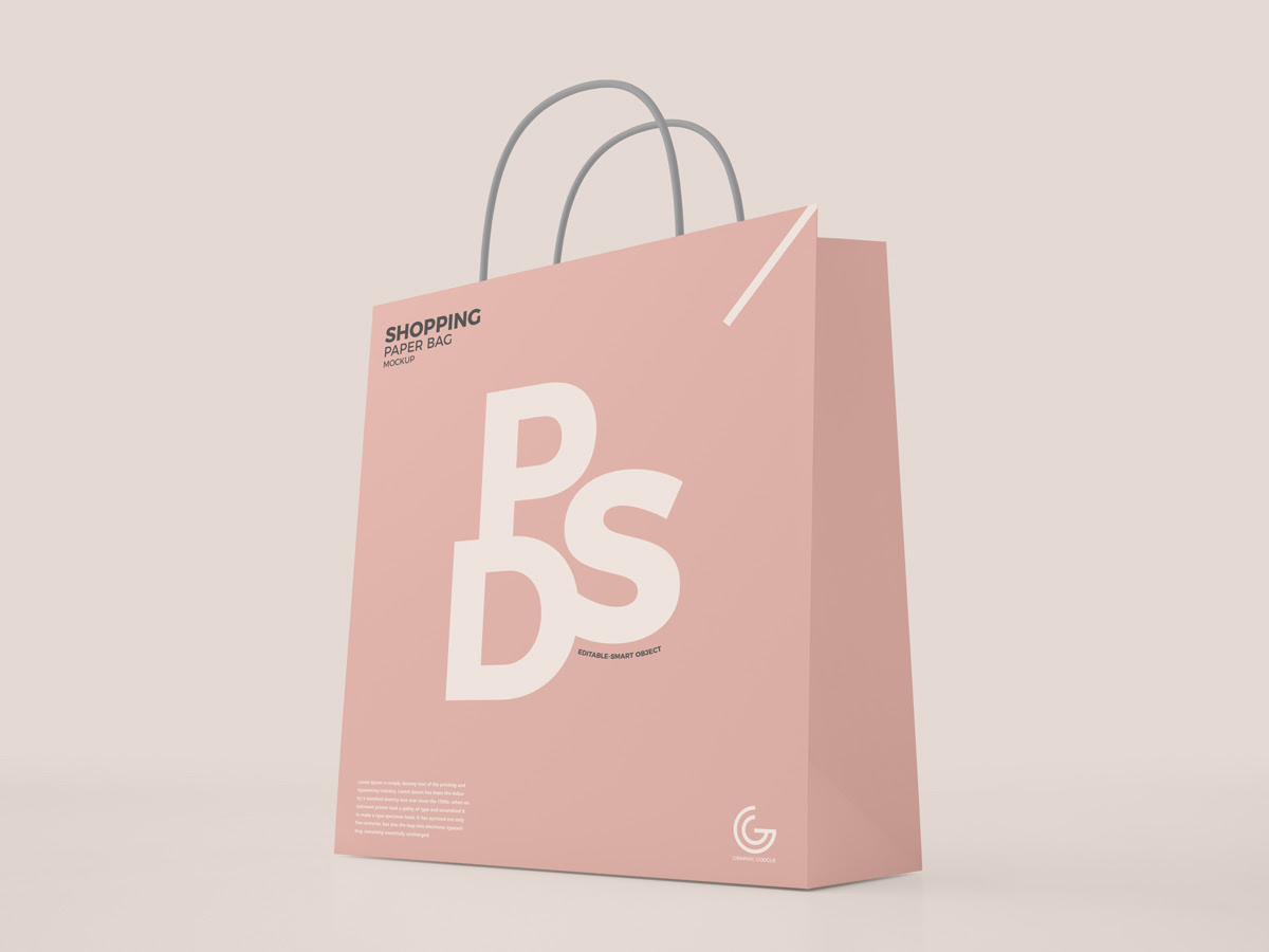 Download Free Modern Shopping Paper Bag Mockup PSD For Presentation ...