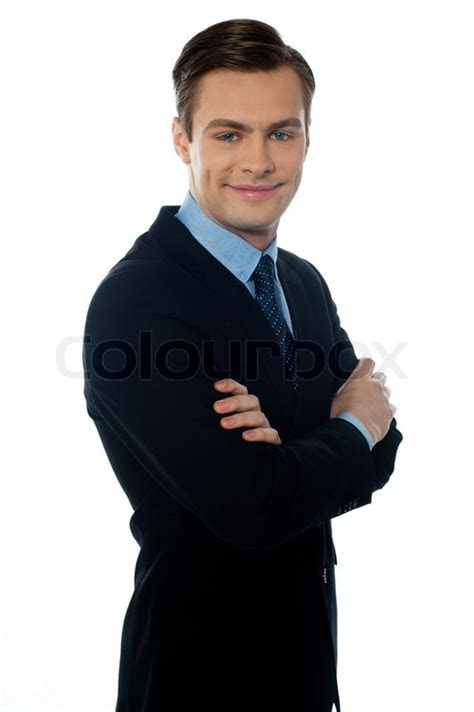 charming young businessman posing  style stock photo