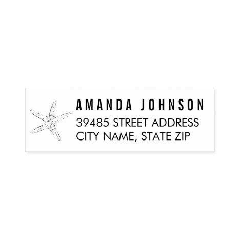 Modern Starfish Self-inking Stamp