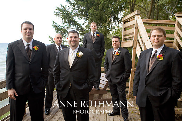 Groomsmen on Lake Deck