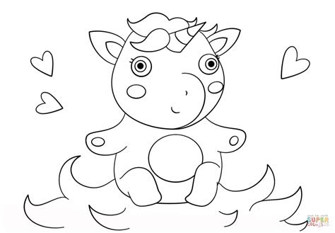 cute baby unicorn coloring page  printable coloring