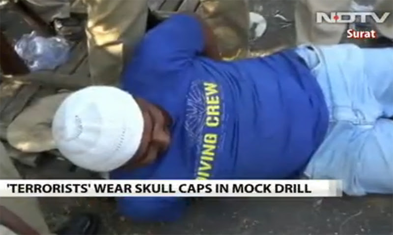NDTV screengrab of the mock drill