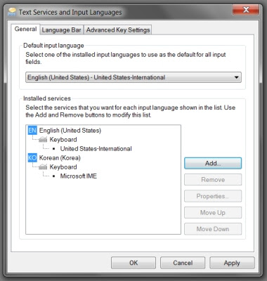 change Korean keyboard step 4