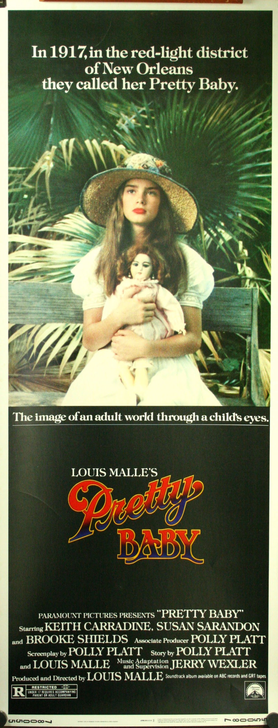 PRETTY BABY Insert Poster starring Brooke Shields