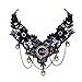 Yazilind Jewelry Collar Necklace Handmade Lolita Heart Drop Pendant Lace Choker Necklace