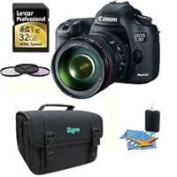 Canon EOS 5D Mark III 22.3 MP Full Frame CMOS Digital SLR Camera with EF 24-105mm f/4 L IS USM Lens Essentials Bundle Featuring The Sandisk 32GB Extreme , Canon custom gadget case , Extra battery , And 3 Piece Filter Kit