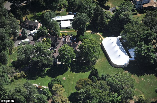 Secluded: Plenty of tall trees surround the sprawling estate, making it a prime location to hold an intimate affair, with more than enough room for a huge white marquee