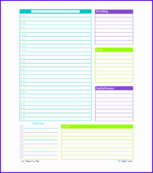 11 Day Planner Excel Template - Excel Templates