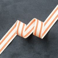 Tangelo Twist 5/8" Striped Cotton Ribbon