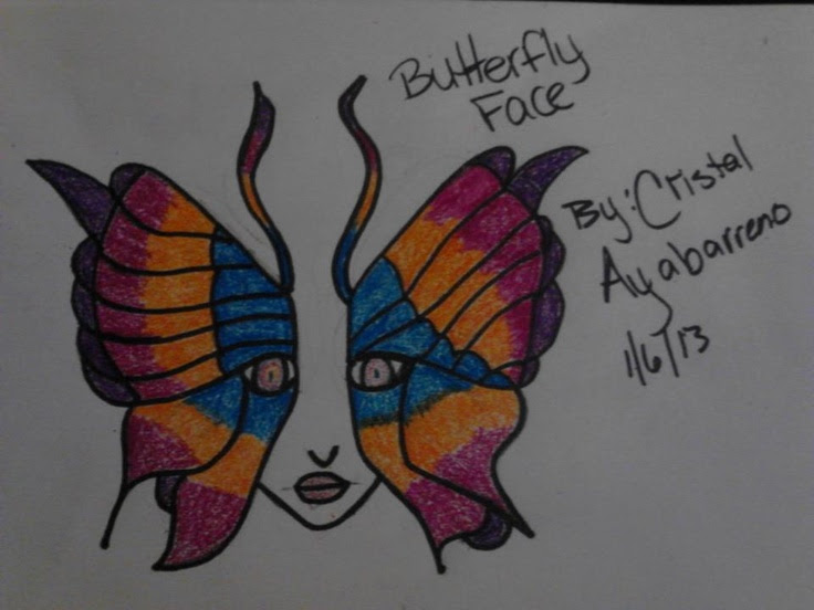 13th Drawing ( Butterfly Face) | My Personal Drawings ...