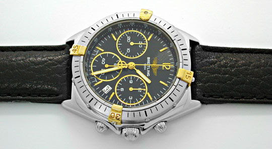 Originalfoto BREITLING CHRONO SEXTANT HERREN STAHLGOLD TOPUHR NEUZ.!