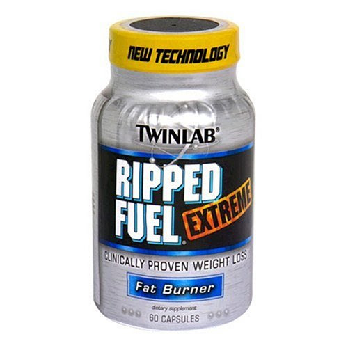 Twinlab Ripped Fuel Extreme Fat Burner, Ephedra Free, 60 Capsules (Pack of 2)