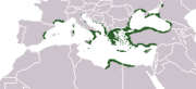 O antigo mundo grego, por volta de 550 a.C..