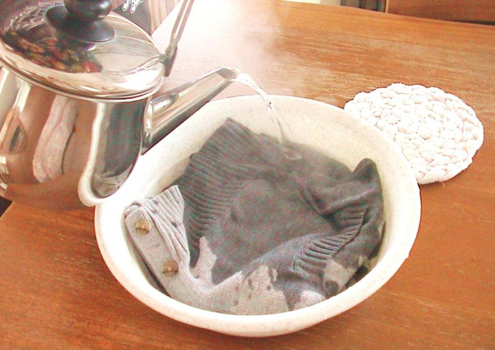 コツコツ のんびり 収納 伸びた綿ニットをもどす