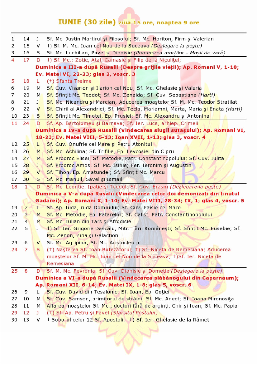 Calendar Crestin Ortodox De Stil Vechi 2018 Mitropolia Crestin Ortodoxa Dupa Vechiul Calendar In Italia