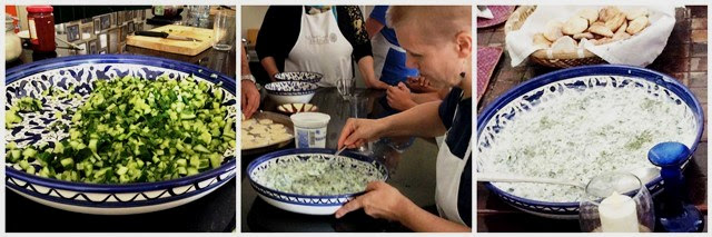 Yoghurt and cucumber dip - Beit Sitti - collage zoedawes