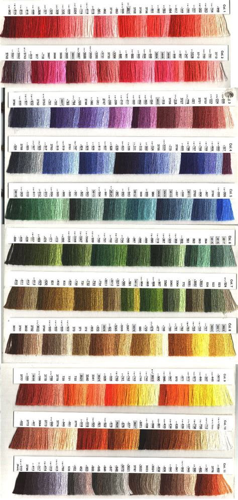  dmc thread color chart gemma graphic