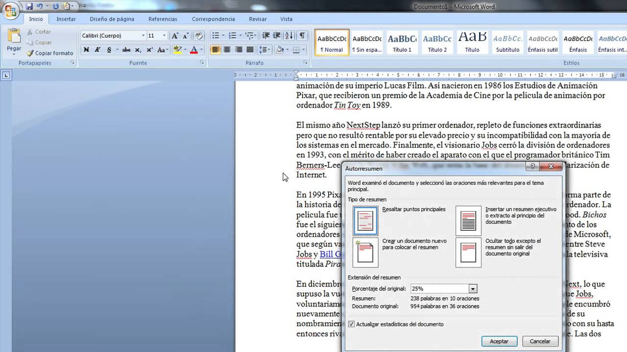 RESUMEN AUTOMATICO EN WORD - YouTube