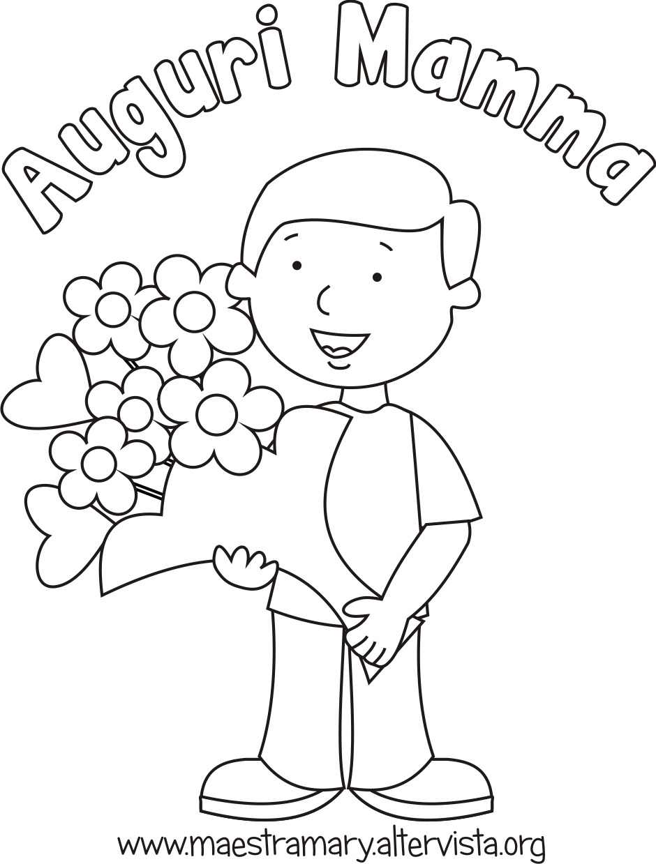 disegni festa della mamma disegno bambino mazzo di fiori