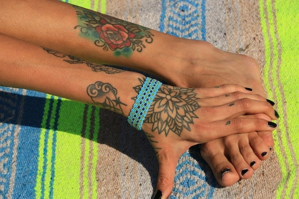These tattoos are often seen on an individual's shoulder blades, neck, 