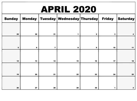  free printable calendar with big boxes best calendar example