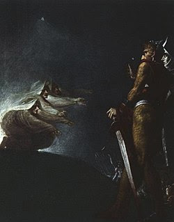 Macbeth y Banquo con las Brujas por Johann Heinrich Füssli.