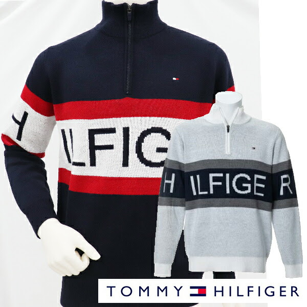 メンズ セーター Hilfiger Thma969 パワーゴルフ Powergolf ハーフジップニット Hilfiger ヨネックス 19年秋冬モデル セーター トミーヒルフィガー Tommy ゴルフウェア 21人気の