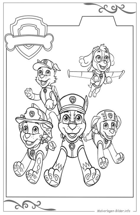 paw patrol kostenlose malvorlage  ausmalen