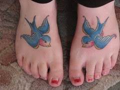 Swallow Foot Tattoos